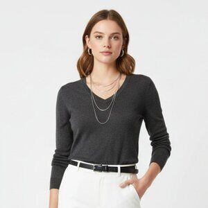 Banana Republic Silk Cashmere & Cotton V Neck Long Sleeve Sweater M